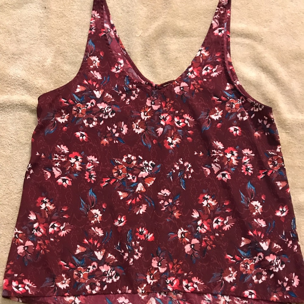 Hollister Floral Maroon Tank.